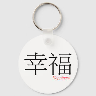 HAPPINESS (xing'fu) in Chinese Characters Key Ring