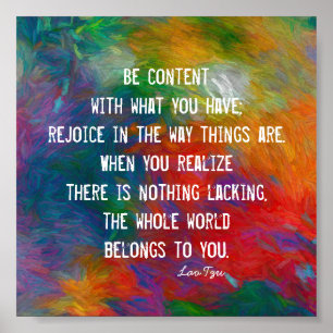 happiness zen quote on colourful abstract art  poster