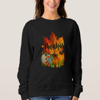 Happpy Thanksgiving Day Autumn Fall Maple Leaves Sweatshirt
