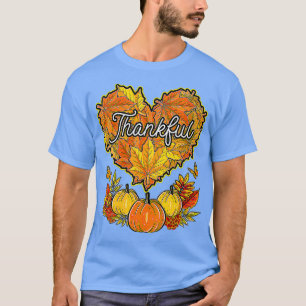 Happpy Thanksgiving Day Autumn Fall Maple Leaves T T-Shirt