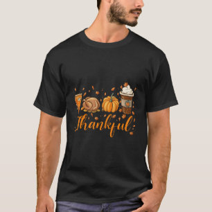 Happpy Thanksgiving Day Turkey Latte Pumpkin Pies T-Shirt