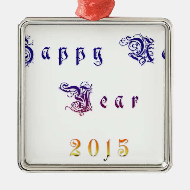 Happu New Year 2015 Hakuna Matata wishes.png Metal Tree Decoration (Front)