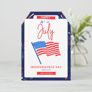 #Happy4*OfJulyIndependenceDayFlatHolidayCard Holiday Card