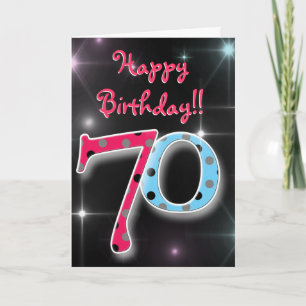 Happy 0th birthday fun & bright polka dot card