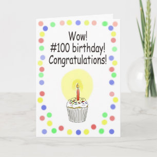Happy 100 Birthday Paper Greeting Card Unique