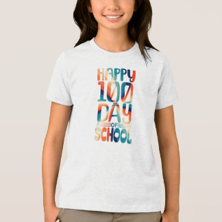 Happy 100 Day of School Girl’s back to school Tri-Blend Shirt