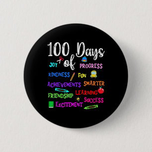 Happy 100 Day Of School Teacher Kid Boy Girl Kinde 6 Cm Round Badge