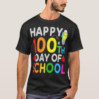 Happy 100 Day Of School  Teacher Students Kids Boy T-Shirt