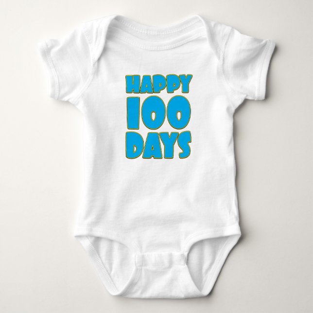 Happy 100 Days - Baby's 100 Days Celebration Baby Bodysuit (Front)