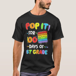 Happy 100 Days Of 1st Grade Kids Boys Fidget Pop I T-Shirt