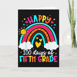 Happy 100 Days Of 5th Grade Kids Teacher 100th Day Card
