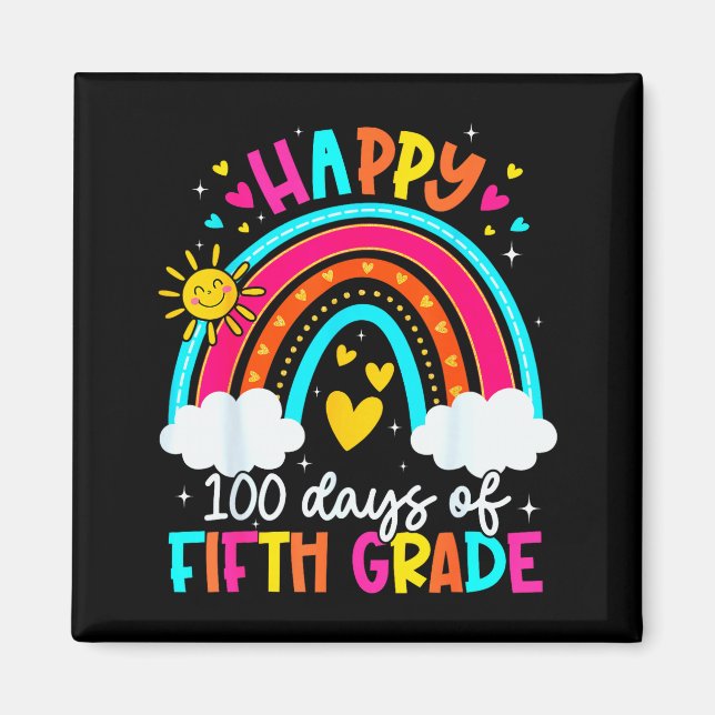 Happy 100 Days Of 5th Grade Kids Teacher 100th Day Magnet (Front)
