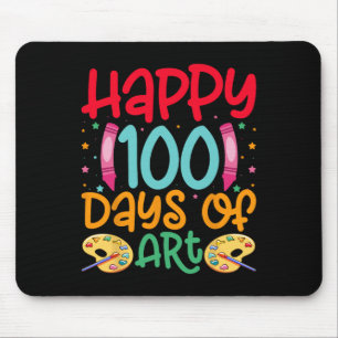 Happy 100 Days Of Art School Teachers Girls Boys G Mouse Pad