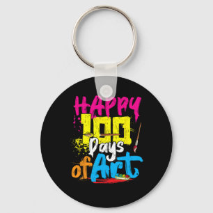 Happy 100 Days Of Art Teacher Student 100th Day Of Key Ring