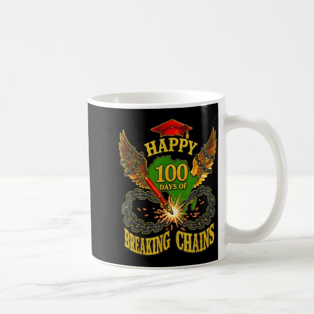 Happy 100 Days Of Breaking Chains Mlk Legacy Schoo Coffee Mug (Right)