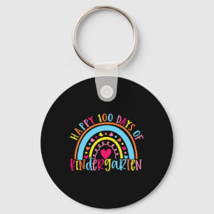 Happy 100 Days Of Kindergarten 100 Day Of School R Key Ring