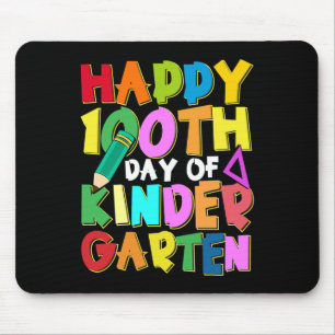 Happy 100 Days of Kindergarten Kids 100th Day of S Mouse Pad
