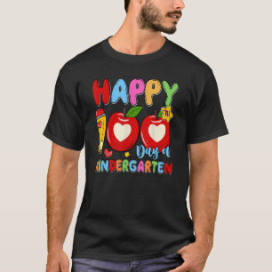 Happy 100 Days Of Kindergarten Pencil Apples Kids  T-Shirt
