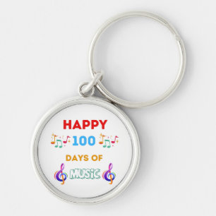 Happy 100 Days Of music Key Ring