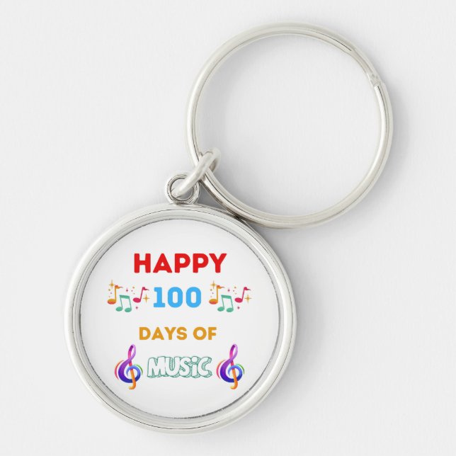 Happy 100 Days Of music Key Ring (Front)