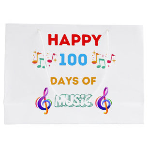 Happy 100 Days Of music Large Gift Bag