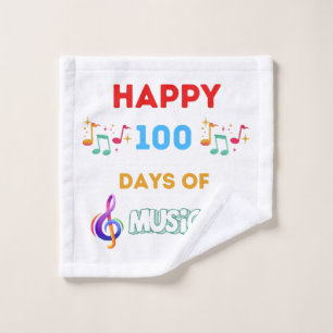 Happy 100 Days Of music Wash Cloth
