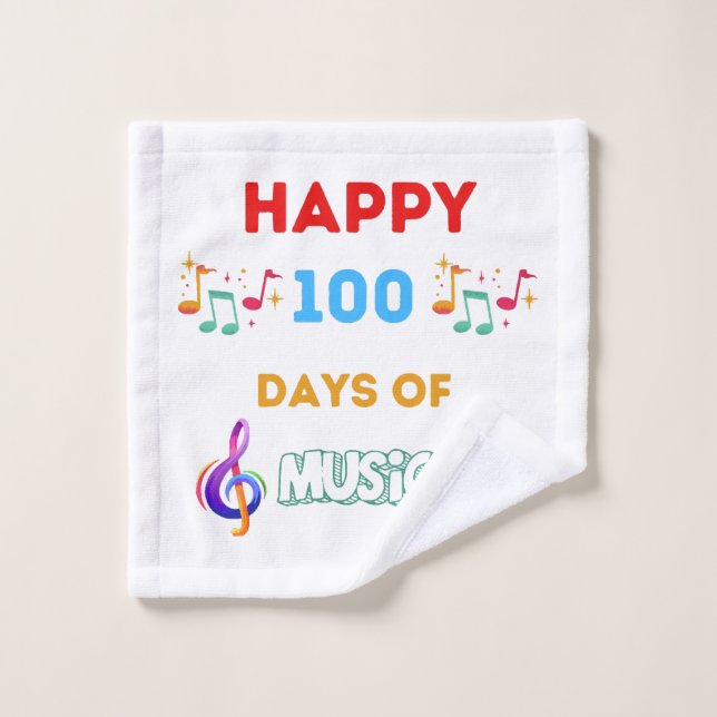 Happy 100 Days Of music Wash Cloth (Wash Cloth)