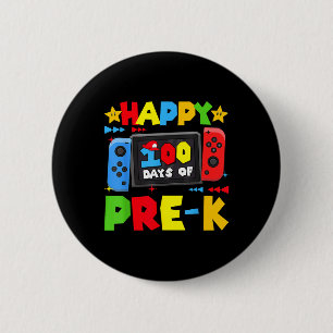 Happy 100 Days Of Pre-k Gaming 100th Day School Bo 6 Cm Round Badge