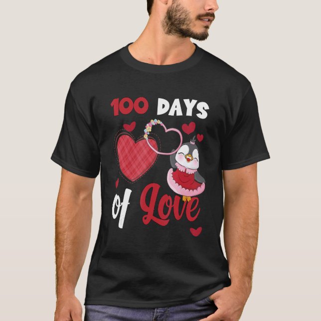 Happy 100 Days of school 100 days of love Cute pen T-Shirt (Front)