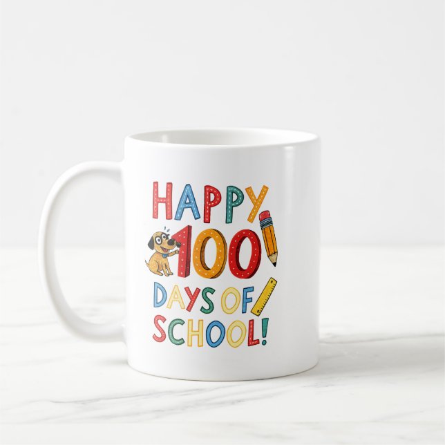 happy 100 days of school 100 days school loading coffee mug (Left)