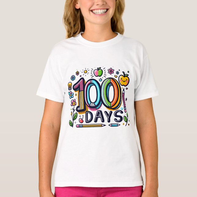 Happy 100 Days Of School - 100th Day of School T-Shirt (Front)