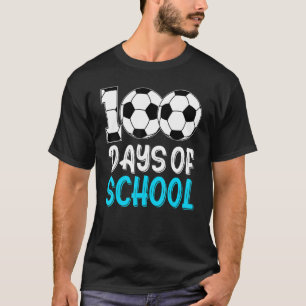 Happy 100 Days Of School 100th Day Soccer Teacher  T-Shirt