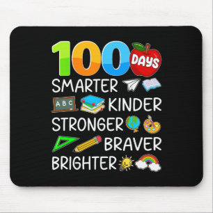 Happy 100 Days Of School 100th Day Teacher Boy Gir Mouse Pad