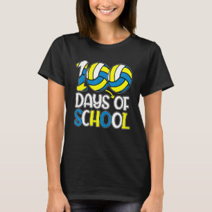 Happy 100 Days Of School 100th Day Volleyball Tea T-Shirt