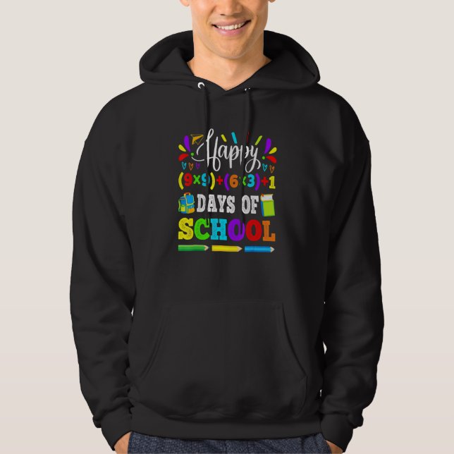 Happy 100 Days Of School 100th Math Equation Teach Hoodie (Front)