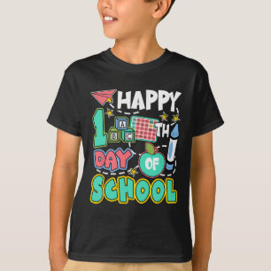 Happy 100 Days Of School Apple Teacher Student Fun T-Shirt