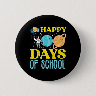 Happy 100 Days Of School Astronaut Planets 100th D 6 Cm Round Badge