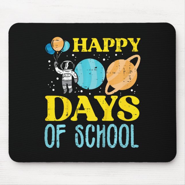 Happy 100 Days Of School Astronaut Planets 100th D Mouse Pad (Front)