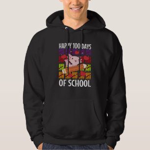 Happy 100 Days Of School Axolotl Kindergarten 100t Hoodie