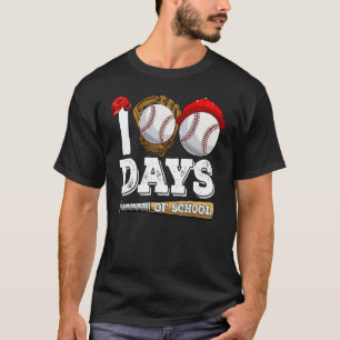 Happy 100 Days Of School Baseball 100 Days Smarter T-Shirt
