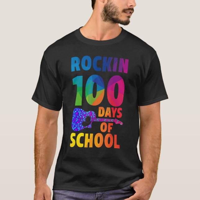 Happy 100 days of school boys girls kindergarten t T-Shirt (Front)