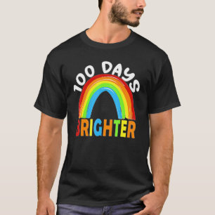 Happy 100 Days Of School Brighter Teacher Student  T-Shirt