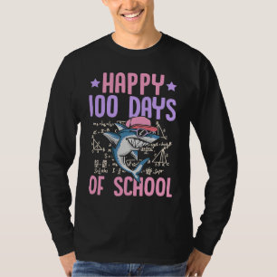 Happy 100 Days Of School Cool Shark Math Teacher T-Shirt