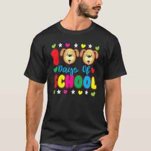 Happy 100 Days Of School Cute Dog Teacher Student T-Shirt