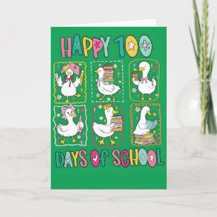 Happy 100 Days of School Cute Duck Teacher Card