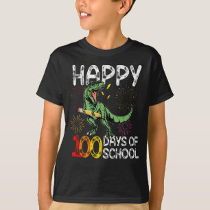 happy 100 days of school dinosaur t rex T-Shirt