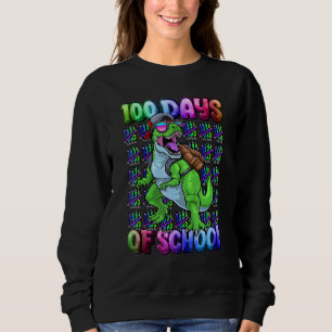 Happy 100 Days Of School For Kids Boys Dinosaur T  Sweatshirt
