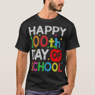 Happy 100 Days Of School  For Kids Boys Teachers  T-Shirt