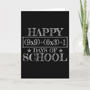 Happy 100 Days Of School Funny Math Equation Teach Card