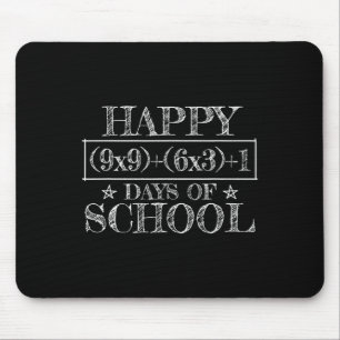 Happy 100 Days Of School Funny Math Equation Teach Mouse Pad